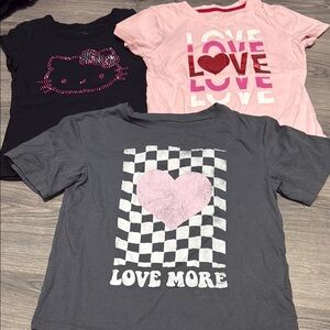 Grey, Black and Pink Short Sleeve Tees**